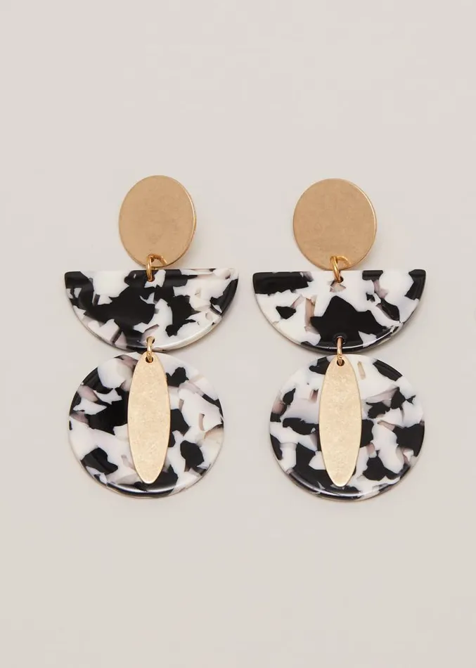 Resin Shape Drop Earring Blackivory Women Phase Eight Jewellery