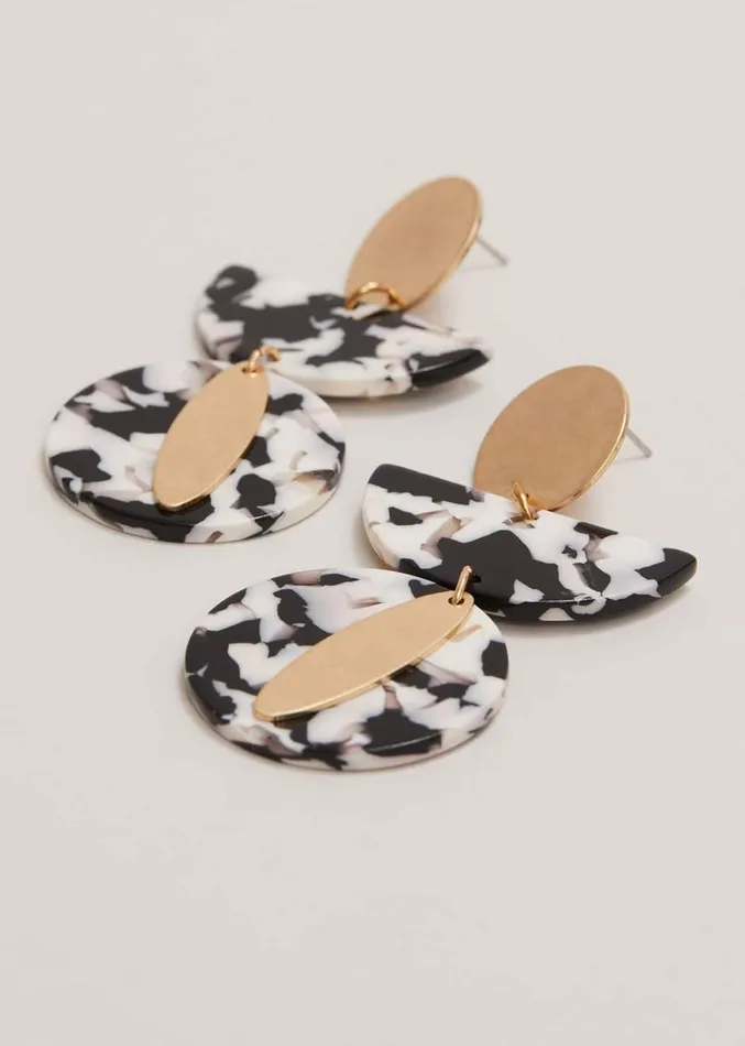 Resin Shape Drop Earring Blackivory Women Phase Eight Jewellery
