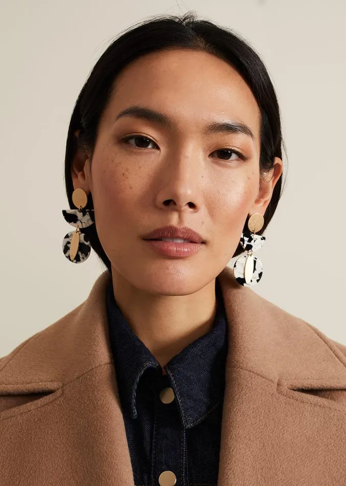 Resin Shape Drop Earring Blackivory Women Phase Eight Jewellery