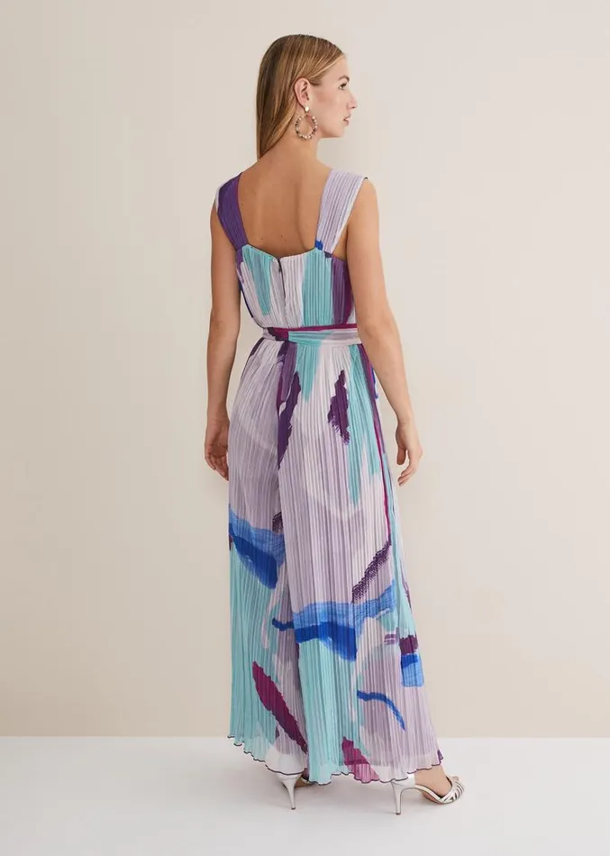 Rhona Abstract Wide Leg Jumpsuit Multicoloured Women Phase Eight Dresses