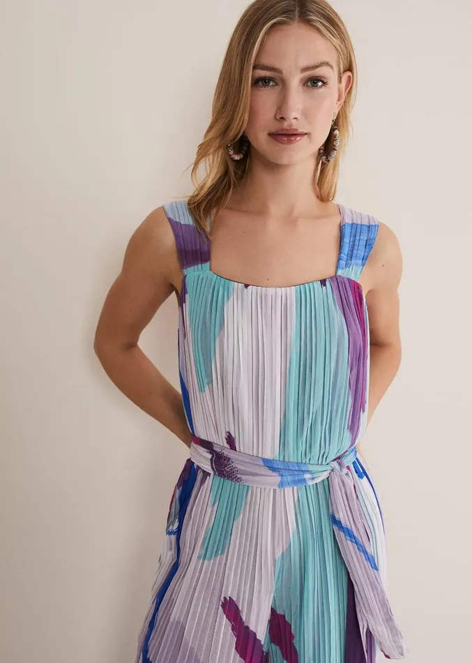 Rhona Abstract Wide Leg Jumpsuit Multicoloured Women Phase Eight Dresses