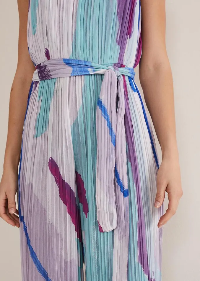 Rhona Abstract Wide Leg Jumpsuit Multicoloured Women Phase Eight Dresses