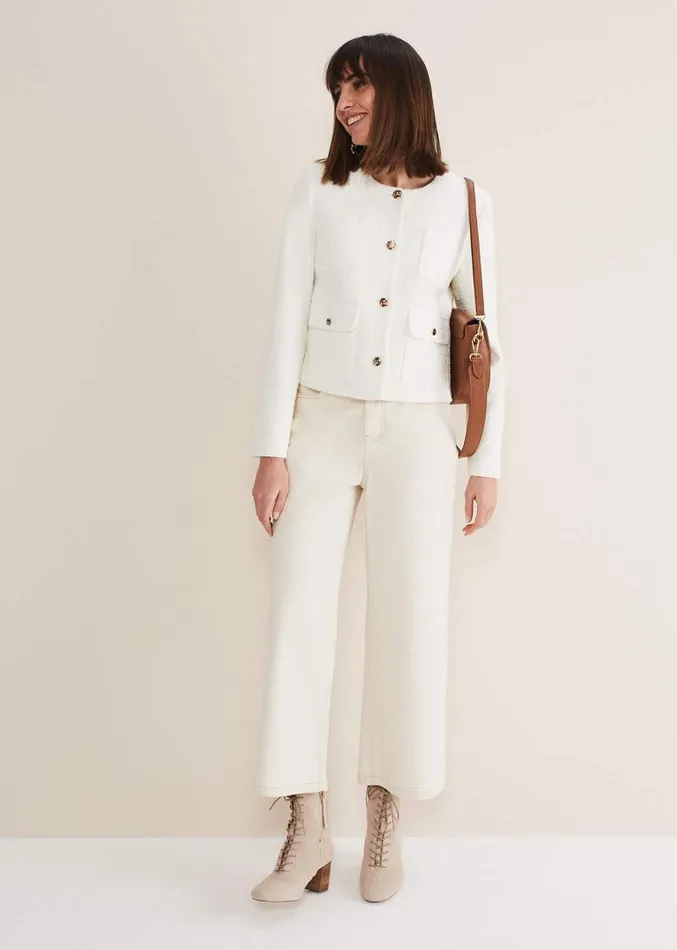 Ripley Tweed Jacket Ivory Women Phase Eight Jackets