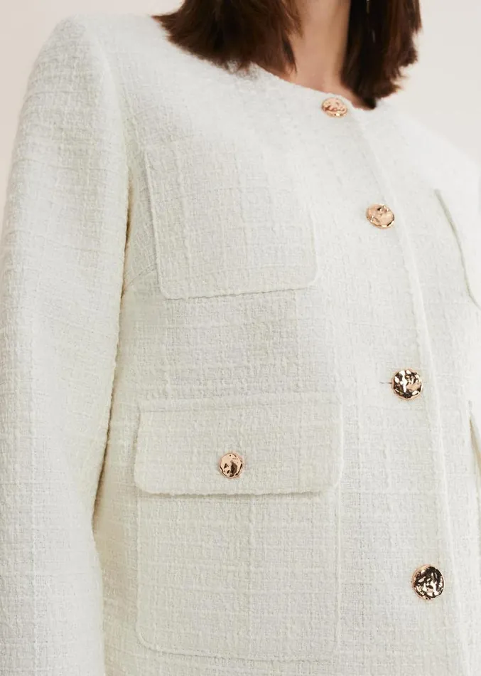 Ripley Tweed Jacket Ivory Women Phase Eight Jackets