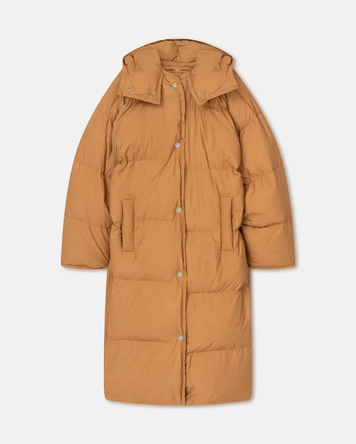 Riva Tech Poplin Puffer Coat Biscuit Women Nanushka Outerwear