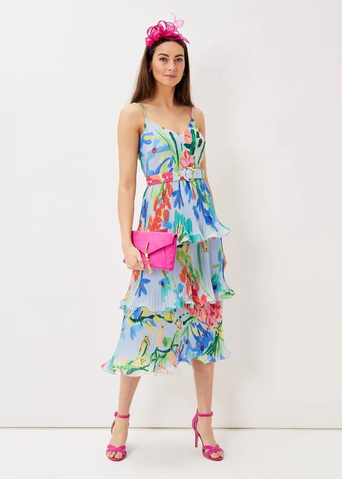 River Floral Tiered Midi Dress Multicoloured Women Phase Eight Dresses