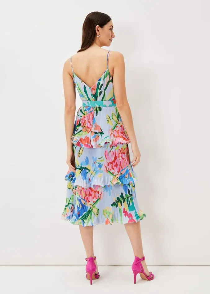 River Floral Tiered Midi Dress Multicoloured Women Phase Eight Dresses