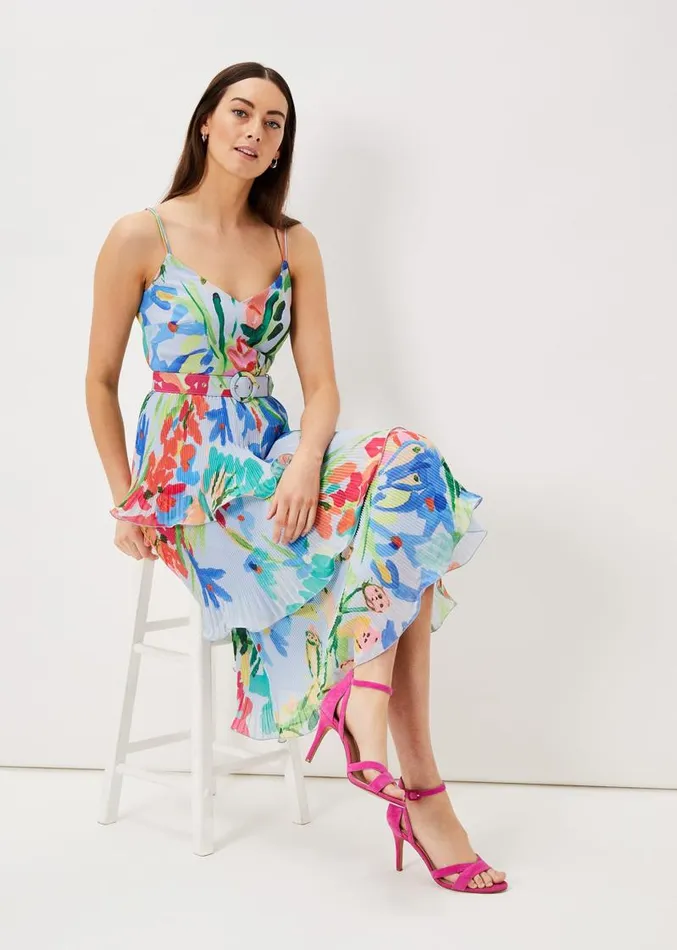 River Floral Tiered Midi Dress Multicoloured Women Phase Eight Dresses