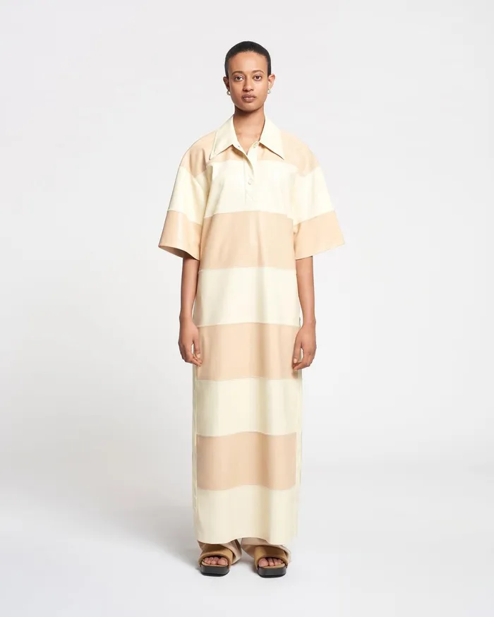 Robbie AltLeather Maxi Dress EggshellVanilla Women Nanushka Dresses