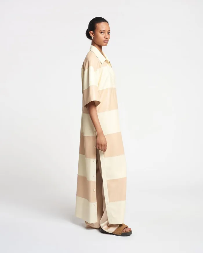 Robbie AltLeather Maxi Dress EggshellVanilla Women Nanushka Dresses