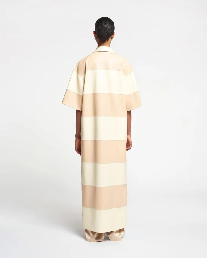 Robbie AltLeather Maxi Dress EggshellVanilla Women Nanushka Dresses