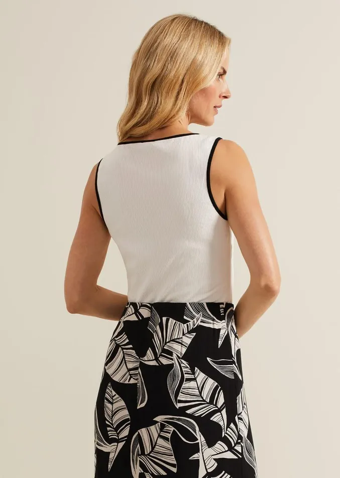Rylan Contrast Detail Vest Top Ivory Women Phase Eight Tops and TShirts