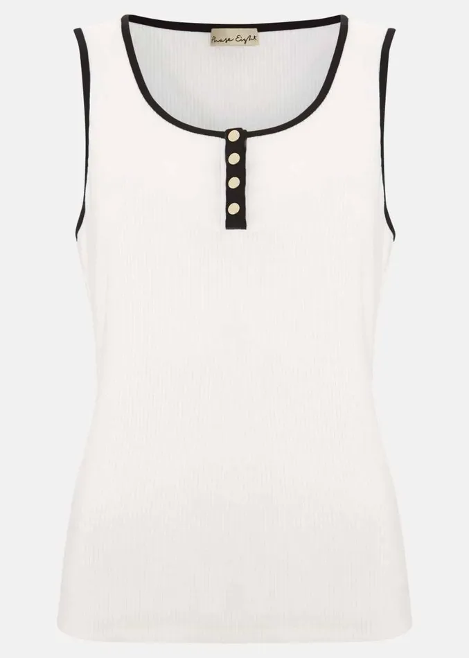 Rylan Contrast Detail Vest Top Ivory Women Phase Eight Tops and TShirts