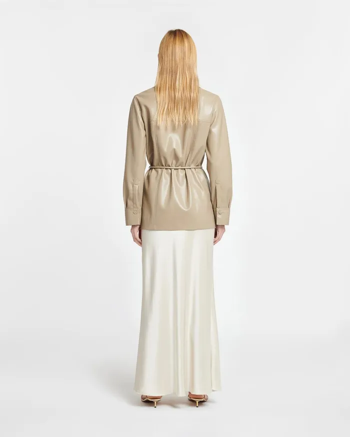Sabeen Slip Satin Maxi Skirt Creme Women Nanushka Skirts