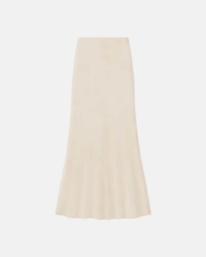 Sabeen Slip Satin Maxi Skirt Creme Women Nanushka Skirts