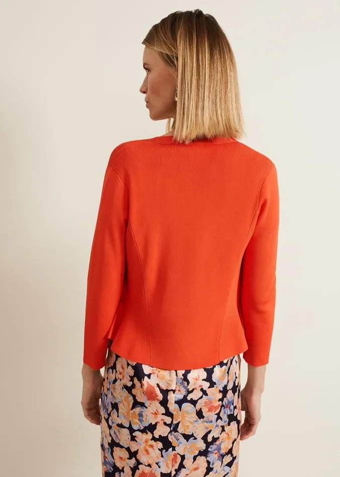 Salma Flare Hem Knitted Jacket Orange Women Phase Eight Knitwear