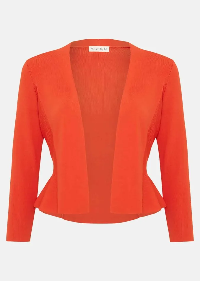 Salma Flare Hem Knitted Jacket Orange Women Phase Eight Knitwear
