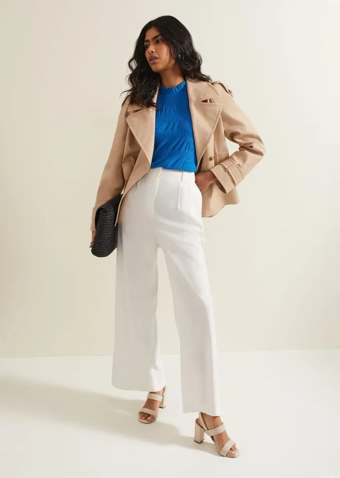 Samiha Textured Top Blue Women Phase Eight Tops and TShirts
