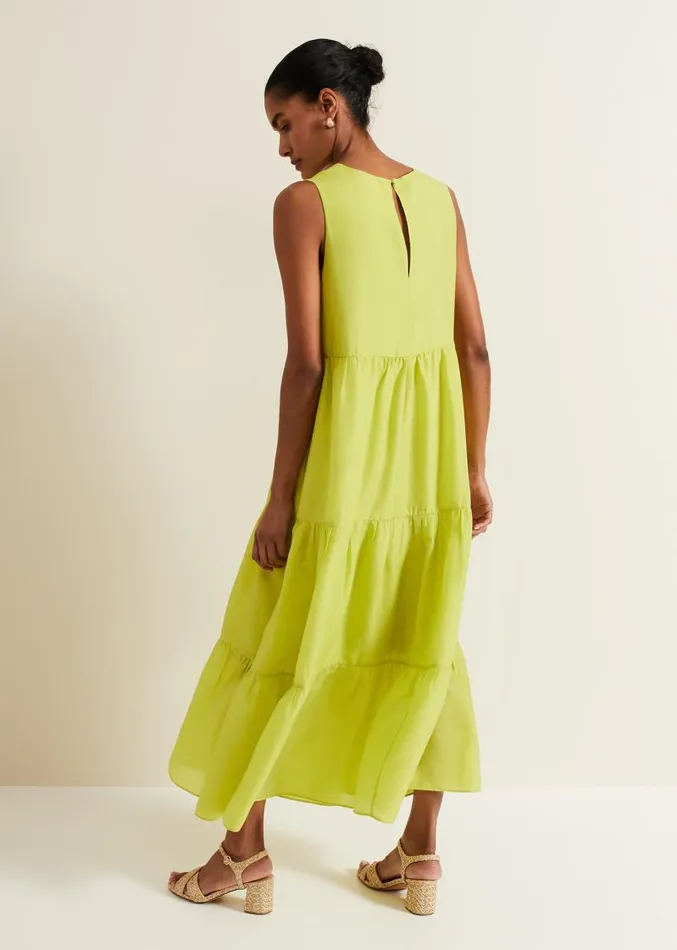 Sara Tiered Maxi Dress Lime Women Phase Eight Dresses