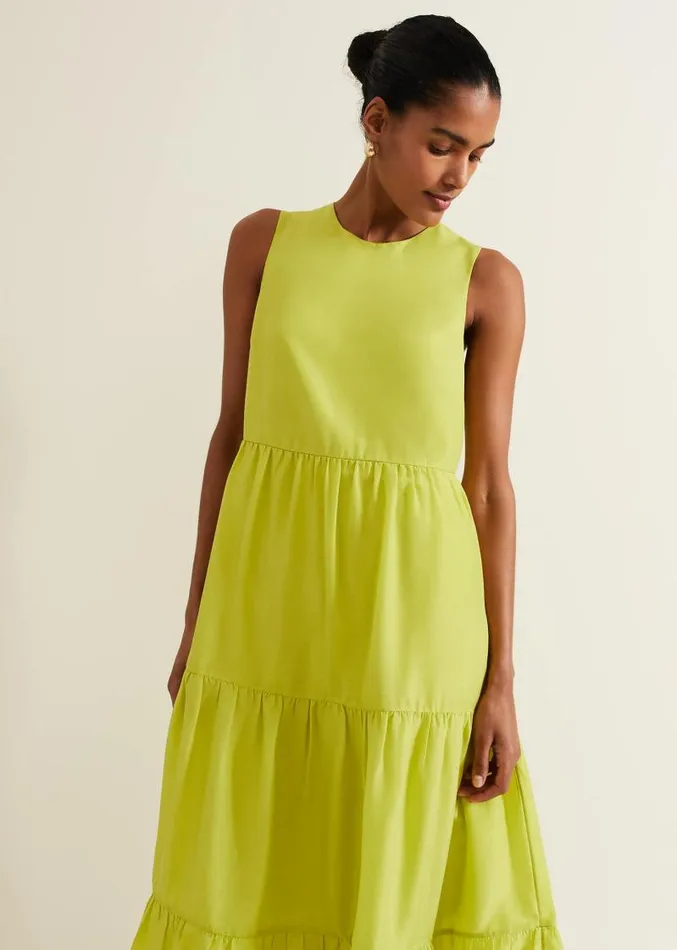 Sara Tiered Maxi Dress Lime Women Phase Eight Dresses