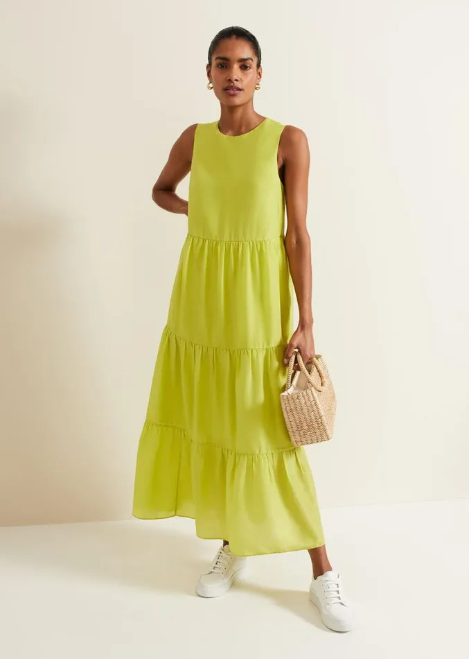 Sara Tiered Maxi Dress Lime Women Phase Eight Dresses