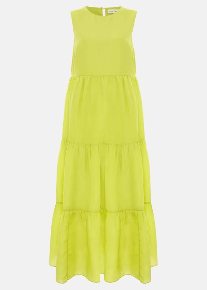 Sara Tiered Maxi Dress Lime Women Phase Eight Dresses