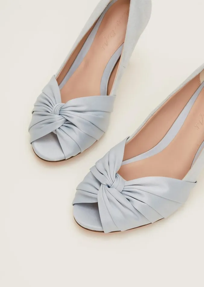 Satin Twist Peeptoe Shoe Eau De Nil Women Phase Eight Occasion Shoes