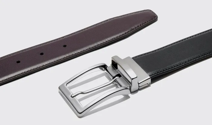 Scarosso Belts Men Cintura Reversibile Liscia Neramarrone Black Calf