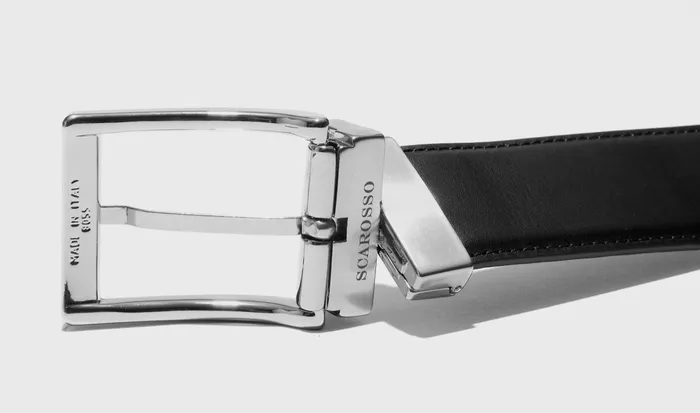 Scarosso Belts Men Cintura Reversibile Liscia Neramarrone Black Calf