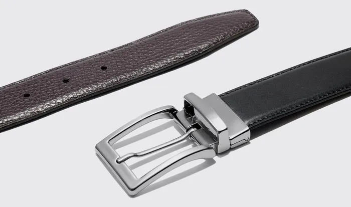Scarosso Belts Men Cintura Reversibile Mista Neramarrone Black Calf