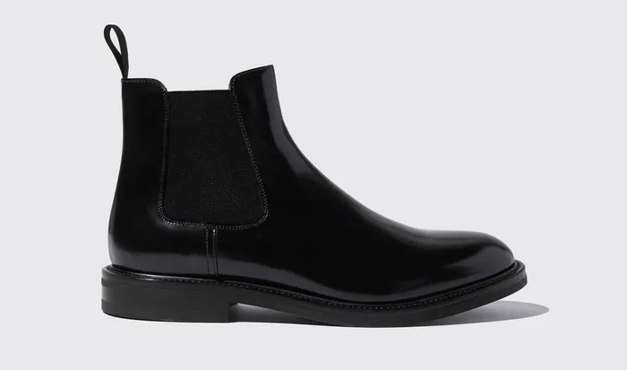 Scarosso Chelsea Boots Men Eric Black Bright Black 8211 Brushed Calf