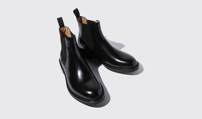 Scarosso Chelsea Boots Men Eric Black Bright Black 8211 Brushed Calf