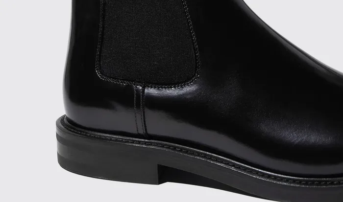 Scarosso Chelsea Boots Men Eric Black Bright Black 8211 Brushed Calf