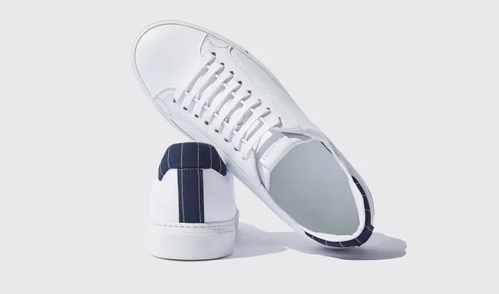 Scarosso Sneakers Men Pinstripe White White 8211 Calf