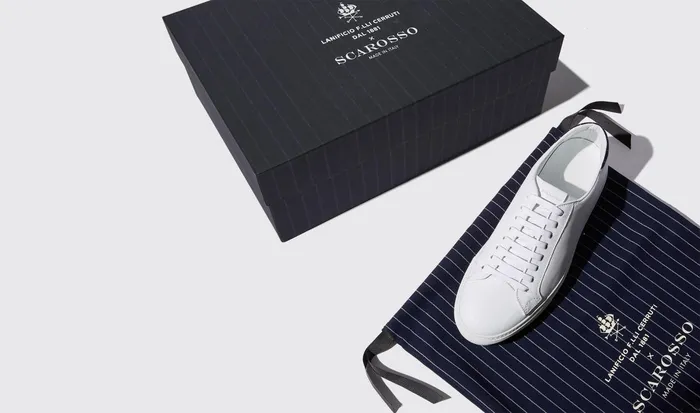 Scarosso Sneakers Men Pinstripe White White 8211 Calf