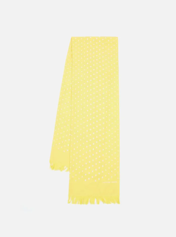 Scarves Men Universal Works Universal Works Short Scarf In Yellow Dot Print