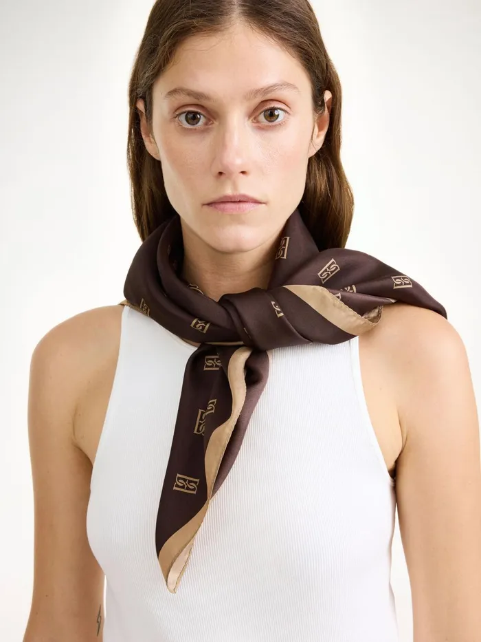 Scarves Women By Malene Birger Monnas Silk Scarf Shale
