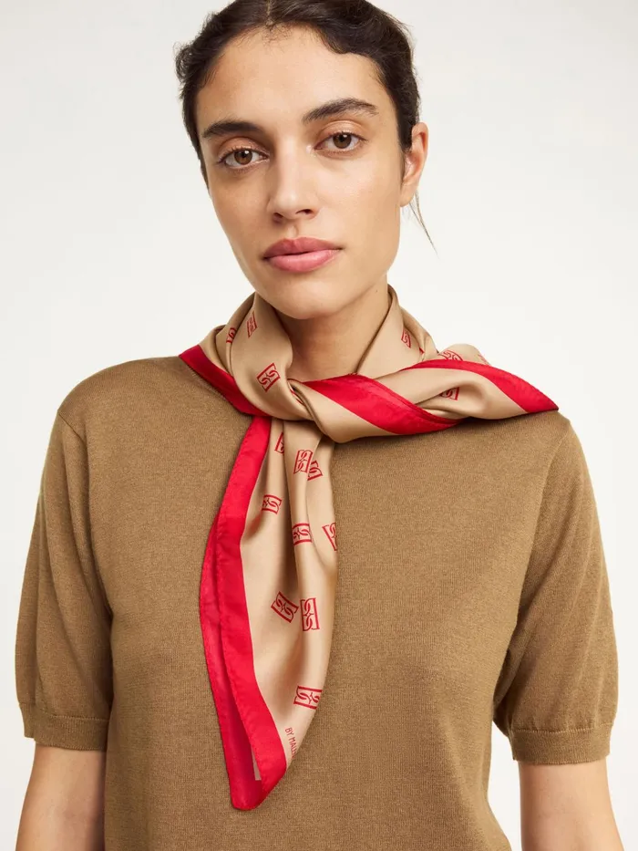 Scarves Women By Malene Birger Monnas Silk Scarf Tannin