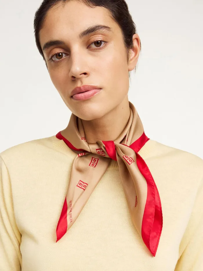 Scarves Women By Malene Birger Monnis Silk Scarf Tannin