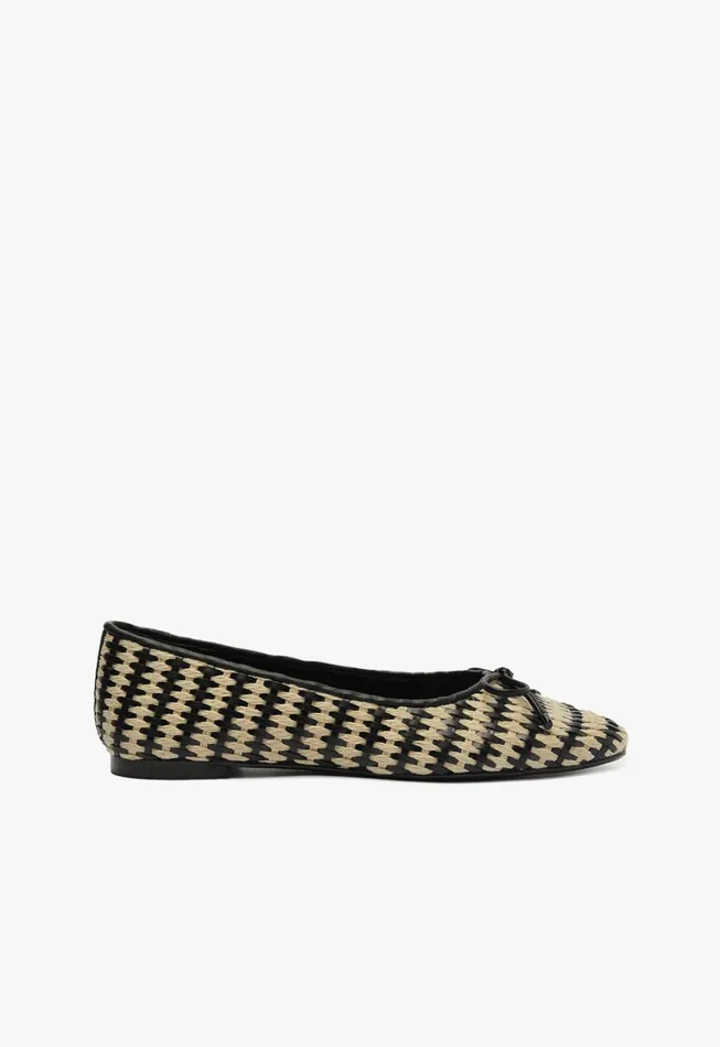 Schutz Shoes Ballerinas Women Arissa Straw Ballet Flat Black