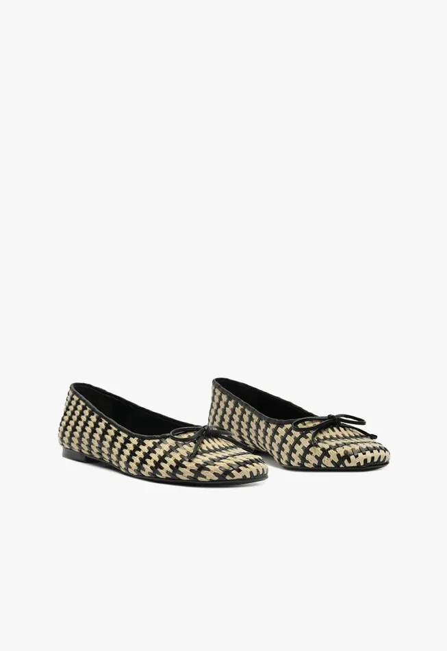 Schutz Shoes Ballerinas Women Arissa Straw Ballet Flat Black