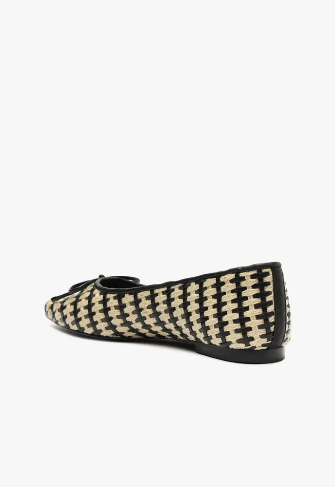 Schutz Shoes Ballerinas Women Arissa Straw Ballet Flat Black