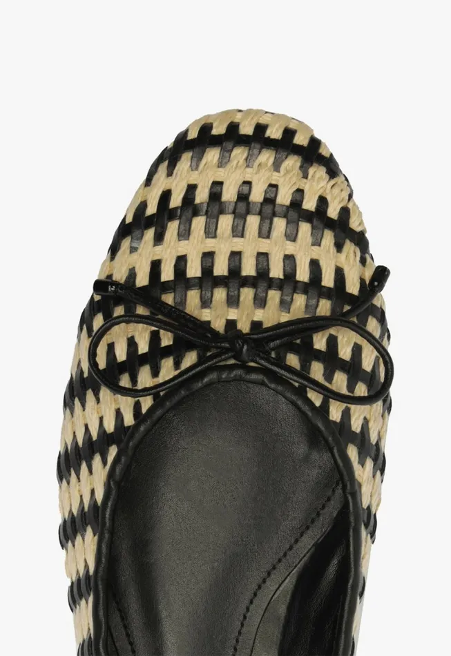 Schutz Shoes Ballerinas Women Arissa Straw Ballet Flat Black