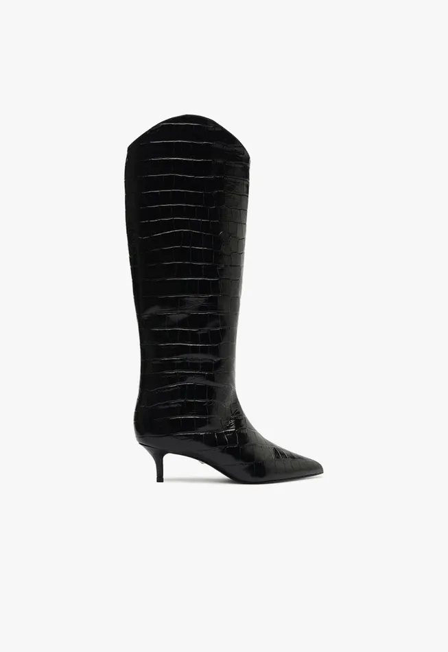 Schutz Shoes Boots Women Maryana Lo Wide Boot Black