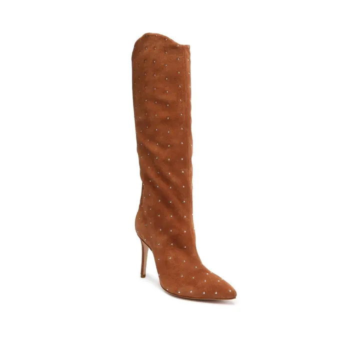 Schutz Shoes Maryana Boots Women Maryana Studded Suede Boot Brown Schutz Shoes Maryana Boots Women Maryana Studded Suede Boot Brown