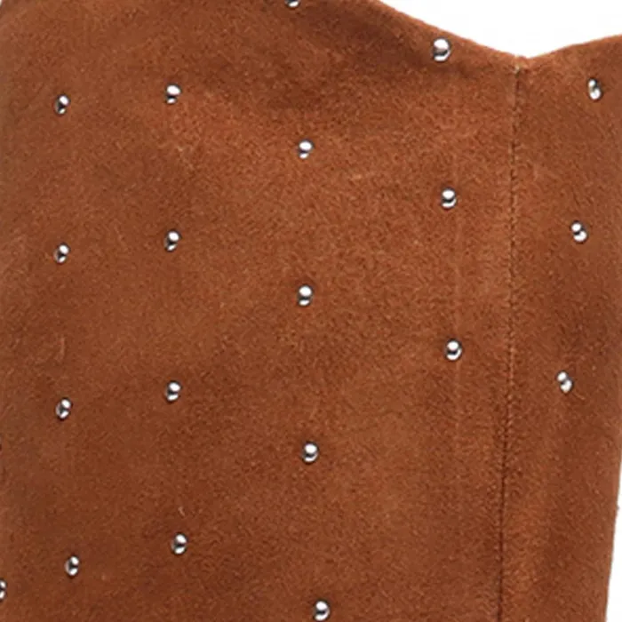 Schutz Shoes Maryana Boots Women Maryana Studded Suede Boot Brown Schutz Shoes Maryana Boots Women Maryana Studded Suede Boot Brown