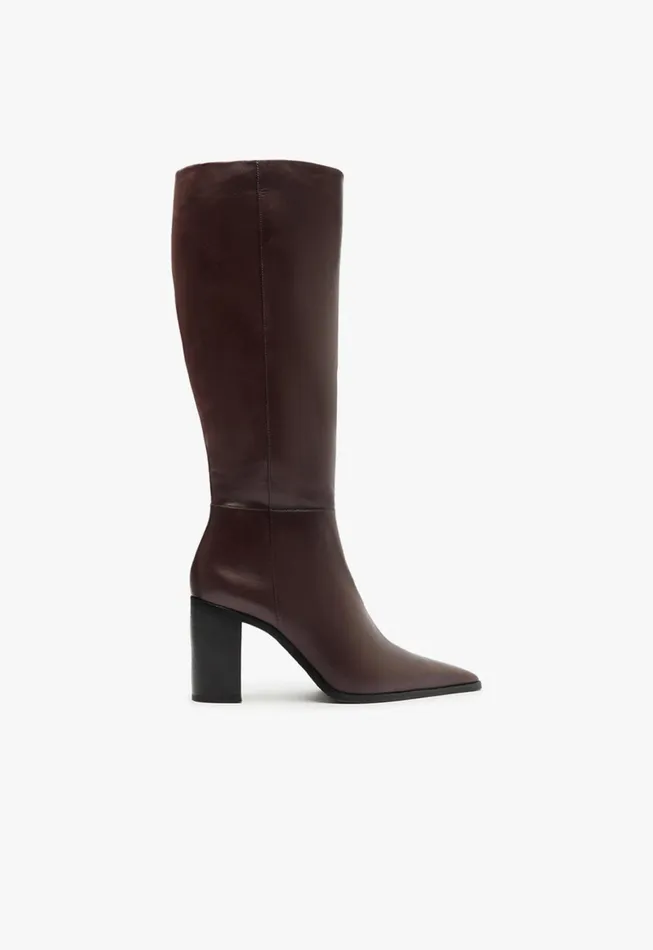 Schutz Shoes Mikki Boots Women Mikki Up Block Boot Brown