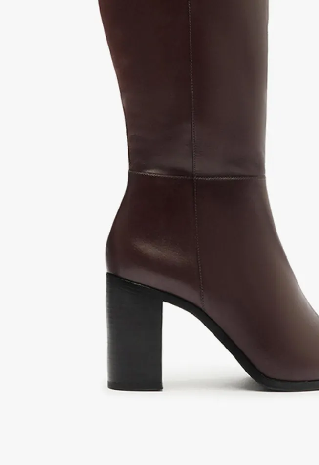 Schutz Shoes Mikki Boots Women Mikki Up Block Boot Brown