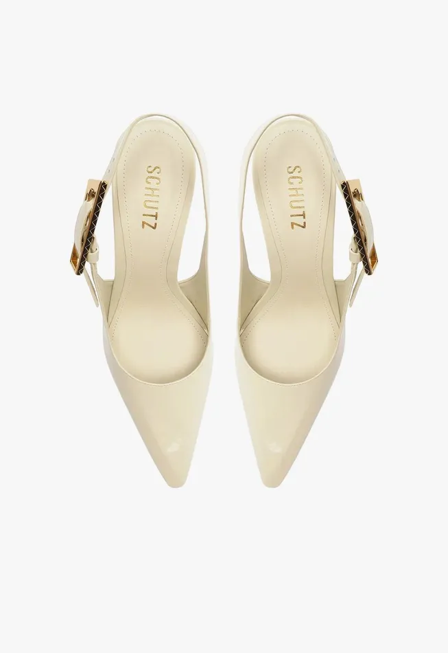 Schutz Shoes Women Ciara Patent Leather Pump White