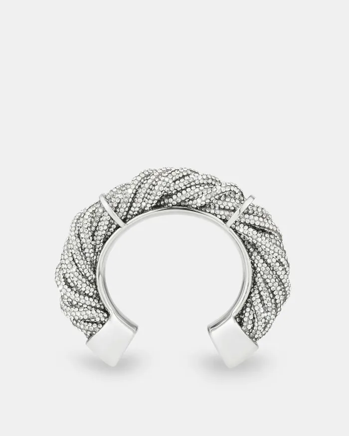 Scintilla Crystal Bangle Silver Women Aquazzura Jewelry